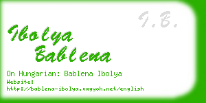 ibolya bablena business card